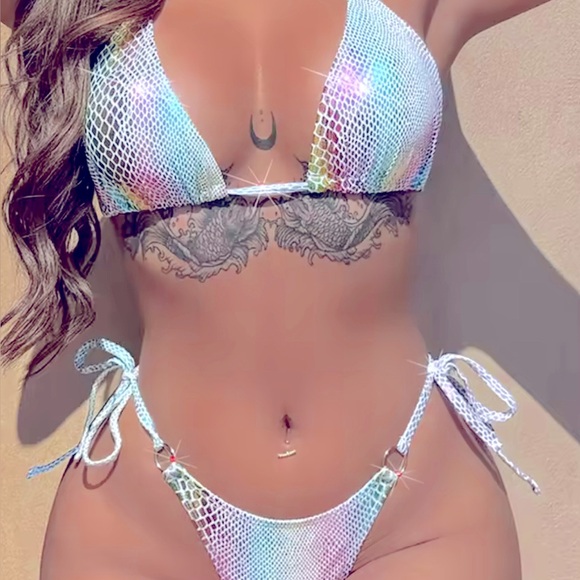 Hand Crafted Iridescent Bikini - Picture 1 of 6